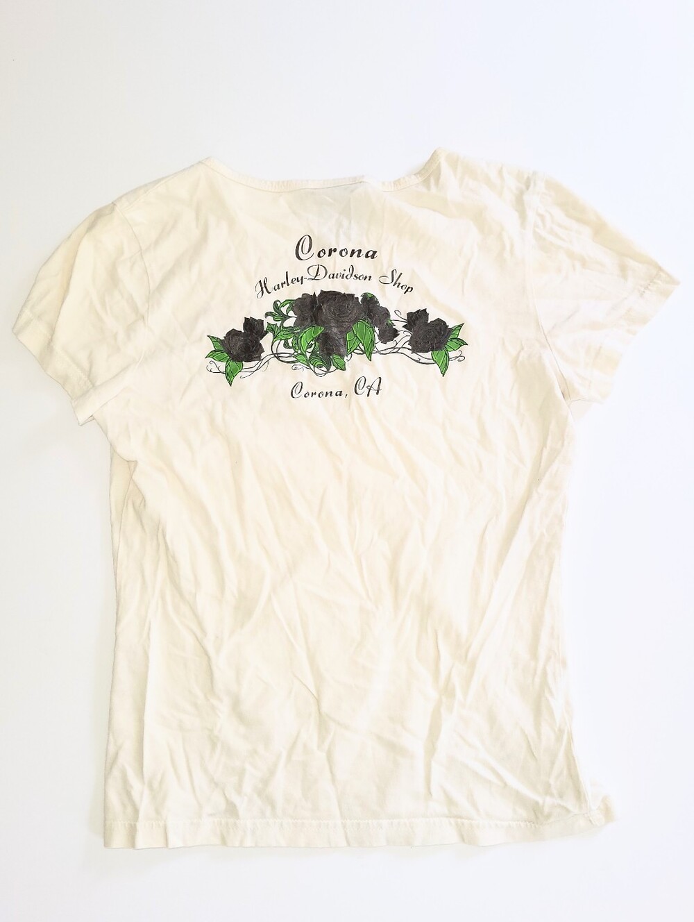 Harley Davidson Skull & Jeweled Wings Graphic Tshirt Biker Tee Medium - Picture 2 of 12